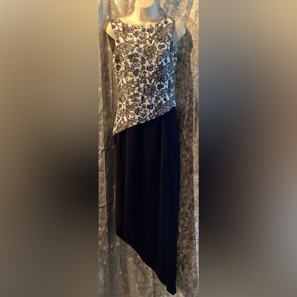 Black Asymmetrical Ruched Evening Dress